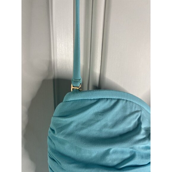 NEW La Blanca Swimsuit Bikini one piece Island Goddess 4 Blue Removable Strap - Picture 5 of 9